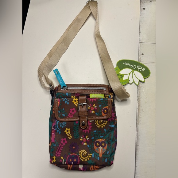 Lilly Bloom Whimsical Woods Flapper Crossbody Purse Brown New Owl Deer Forrest - Picture 1 of 7
